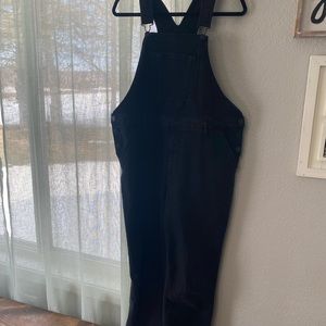 Ava & Viv Target Black Denim Overalls Raw Hem